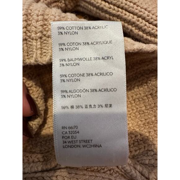 Urban Outfitters Women’s Oversized V-Neck Chunky Knit Sweater Beige Size XS Cozy - Picture 6 of 6